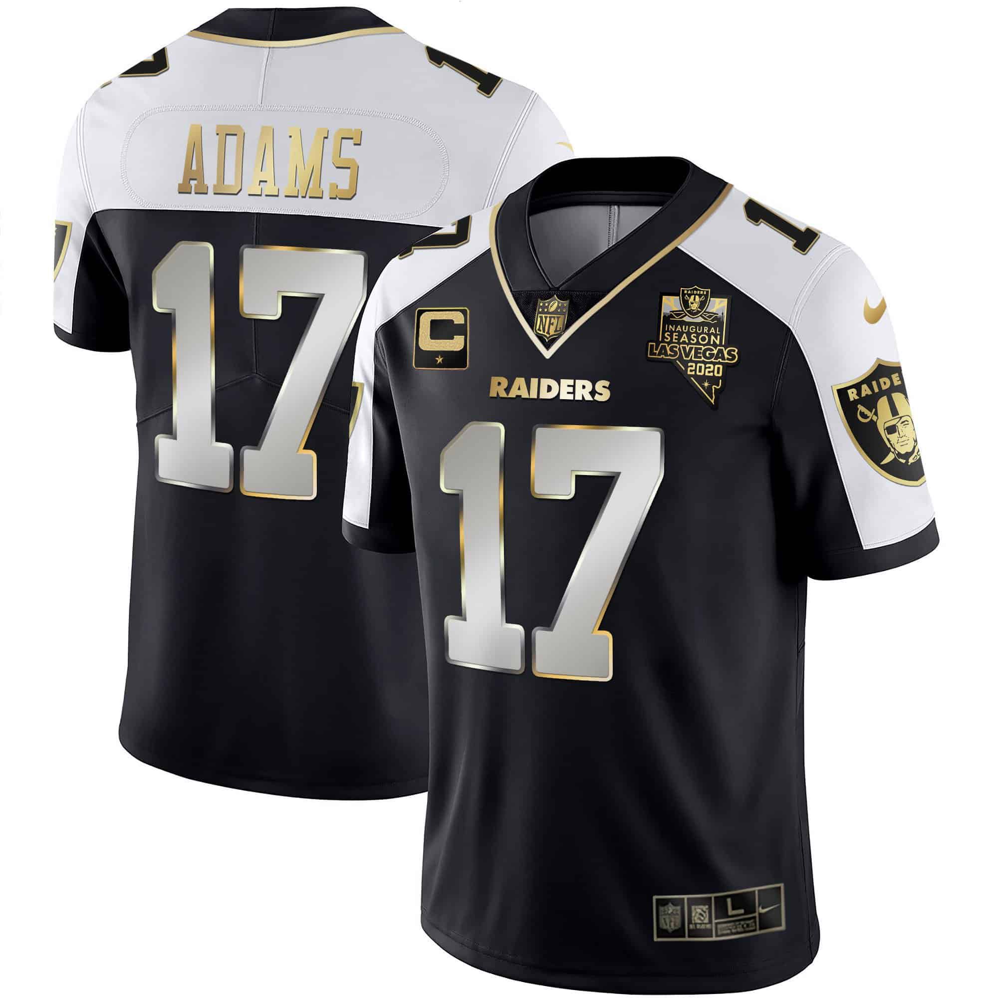 Men Oakland Raiders #17 Adams 2024 Nike Vapor Black Gold & Black Inverted Limited NFL Jersey style 1